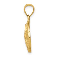 14K Yellow Gold Sand Dollar Pendant view 2