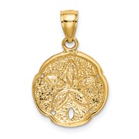14K Yellow Gold Sand Dollar Pendant view 3