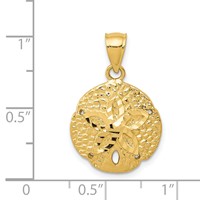 14K Yellow Gold Sand Dollar Pendant view 4