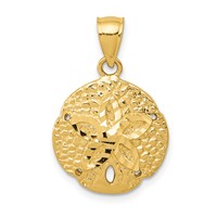 14K Yellow Gold Sand Dollar Pendant view 1