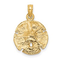 14K Yellow Gold Sand Dollar Pendant view 3