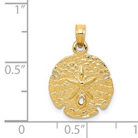 14K Yellow Gold Sand Dollar Pendant view 4
