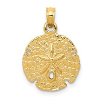 14K Yellow Gold Sand Dollar Pendant view 1