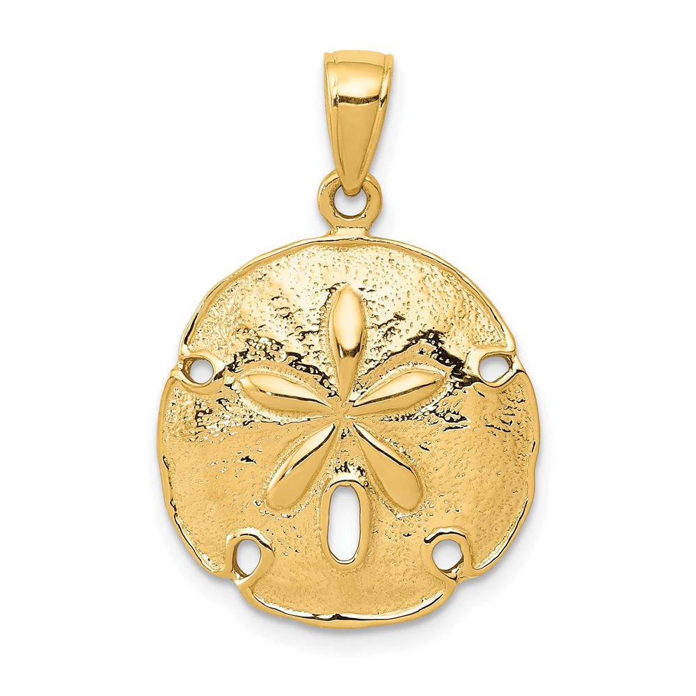 14K Yellow Gold Sand Dollar Pendant
