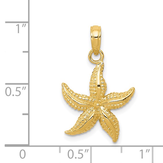 Gold Polished Starfish Pendants