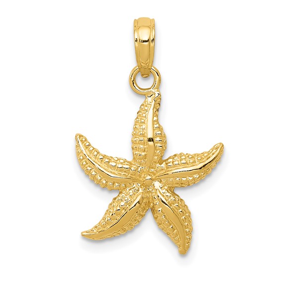 Gold Polished Starfish Pendants
