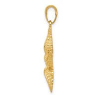 14K Yellow Gold Textured Starfish Pendant view 2