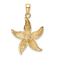 14K Yellow Gold Textured Starfish Pendant view 3