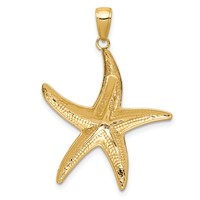 14K Yellow Gold Diamond-cut Starfish Pendant view 4