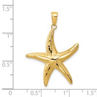 14K Yellow Gold Diamond-cut Starfish Pendant view 3