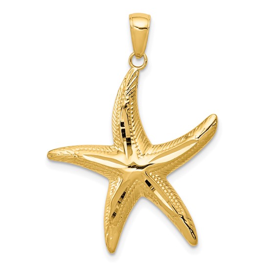 Gold Polished Starfish Pendants
