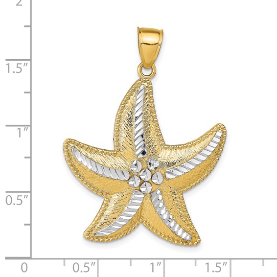 Gold Polished Starfish Pendants