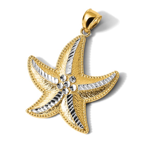 Gold Polished Starfish Pendants