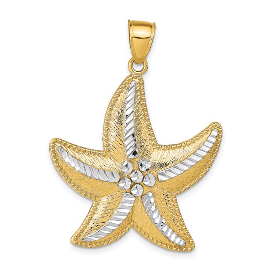 Gold Polished Starfish Pendants
