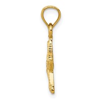 14K Yellow Gold Diamond-cut Starfish Pendant view 2