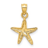 14K Yellow Gold Diamond-cut Starfish Pendant view 3