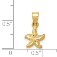 14K Yellow Gold Starfish Pendant view 4