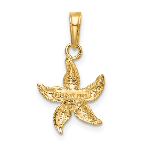 Gold Polished Starfish Pendants