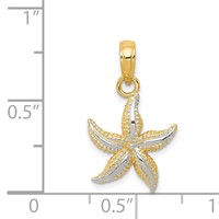 14K Pendant with White Rhodium Starfish view 3