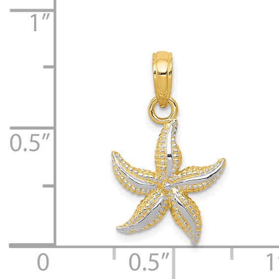 Gold Polished Starfish Pendants