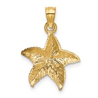 14K Yellow Gold Diamond-cut Starfish Pendant view 3