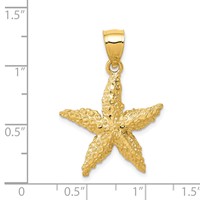 14K Yellow Gold Starfish Pendant view 4