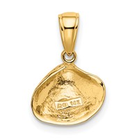 14K Yellow Gold Small Clam Shell Pendant view 3
