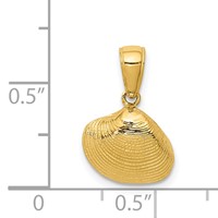 14K Yellow Gold Small Clam Shell Pendant view 4