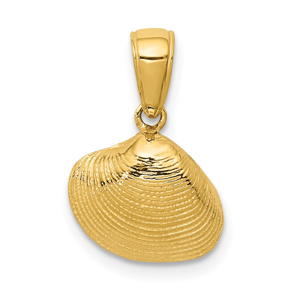 14K Yellow Gold Small Clam Shell Pendant