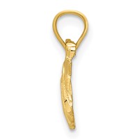 14K Yellow Gold Mini Scallop Shell Pendant view 2