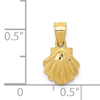 14K Yellow Gold Mini Scallop Shell Pendant view 4