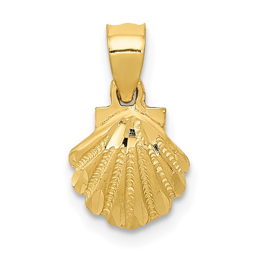 14K Yellow Gold Mini Scallop Shell Pendant