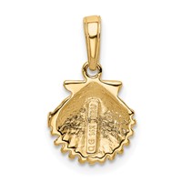 14K Yellow Gold Scallop Shell Pendant view 3