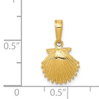 14K Yellow Gold Scallop Shell Pendant view 4
