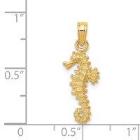 14K Yellow Gold Seahorse Pendant view 4