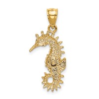 14K Yellow Gold Seahorse Pendant view 3