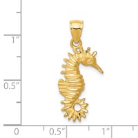 14K Yellow Gold Seahorse Pendant view 4