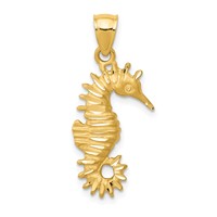 14K Yellow Gold Seahorse Pendant view 1
