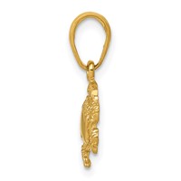 14K Yellow Gold Small Crab Pendant view 2
