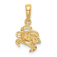 14K Yellow Gold Small Crab Pendant view 3