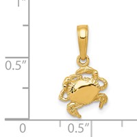 14K Yellow Gold Small Crab Pendant view 4