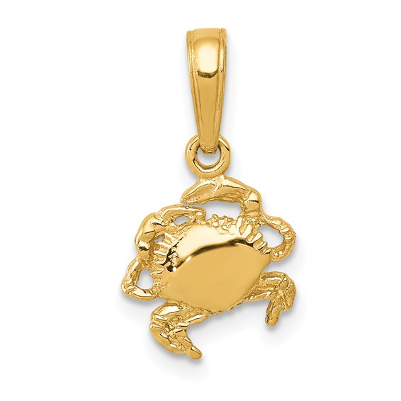 Gold Polished Crab Pendants