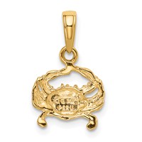 14K Yellow Gold Small Crab Pendant view 3