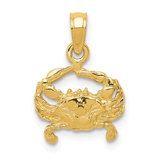 Gold Polished Crab Pendants
