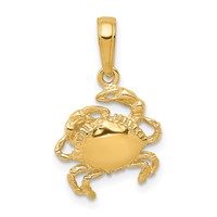 14K Yellow Gold Crab Pendant view 1