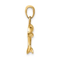 14K Yellow Gold Jumping Dolphin Pendant view 2