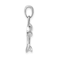 14K White Gold Jumping Dolphin Pendant view 2