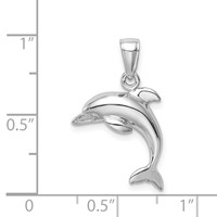 14K White Gold Jumping Dolphin Pendant view 4