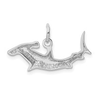 14K White Gold Hammerhead Shark Charm view 3