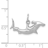 14K White Gold Hammerhead Shark Charm view 4